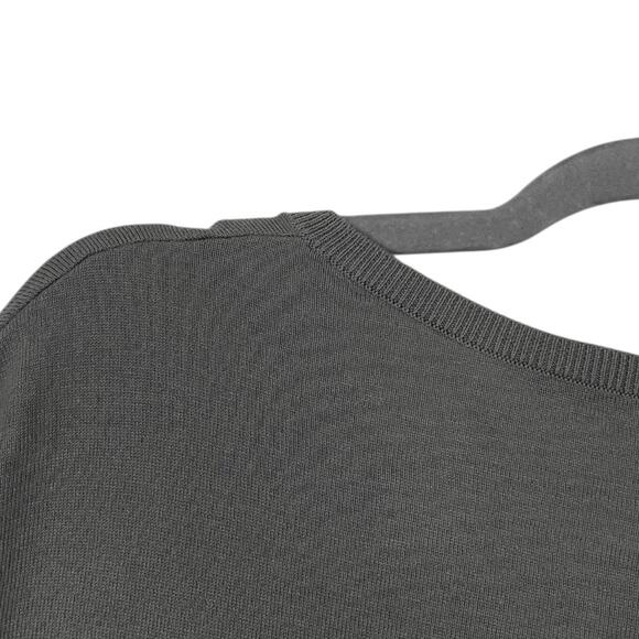 Jarbo Grey Long Sleeve V-Neck Silk & Cashmere Knit Top - Picture 7 of 8